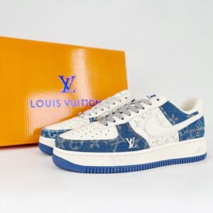 한정판 나이키 에어포스 1 '07 로우 Lv 루이비통 콜라보 데님 커플 스니커즈 남녀공용