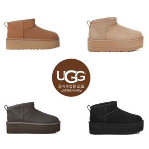 어그 Ugg 클래식 울트라 미니 플랫폼 겨울 스웨이드 부츠 체스트넛 샌드 1135092