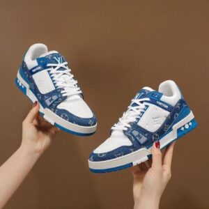루이비통 L.V 트레이너 스니커즈 데님 블루